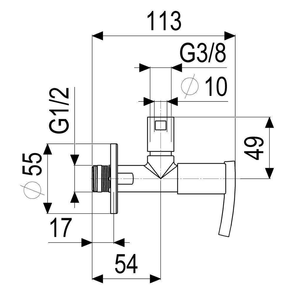Schlösser Design-Tec Eckventil selbstdichtend, Athena, 1/2", Chrom hochglanz,... SCHLOESSER-0072261550001 4044997181508 (Abb. 2)