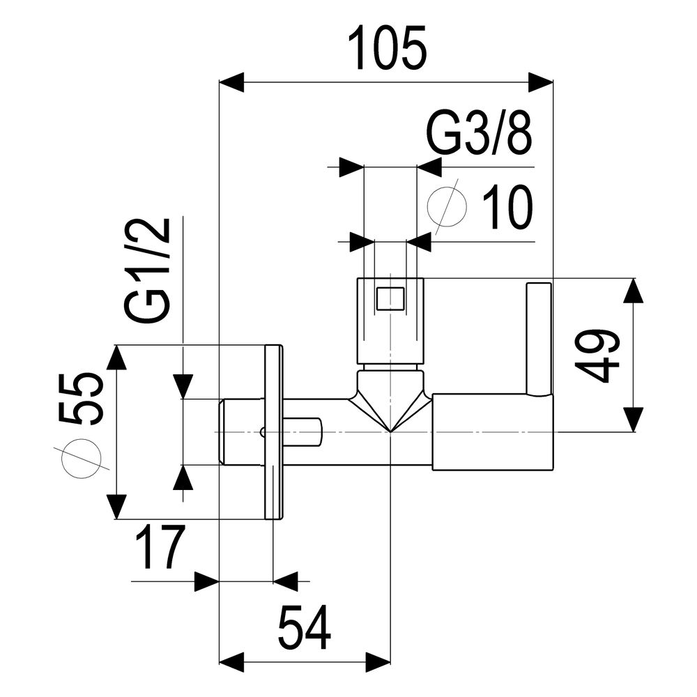 Schlösser Design-Tec Eckventil nicht selbstdichtend, Vivana, 1/2", Chrom hoch... SCHLOESSER-0072301550001 4044997170403 (Abb. 2)