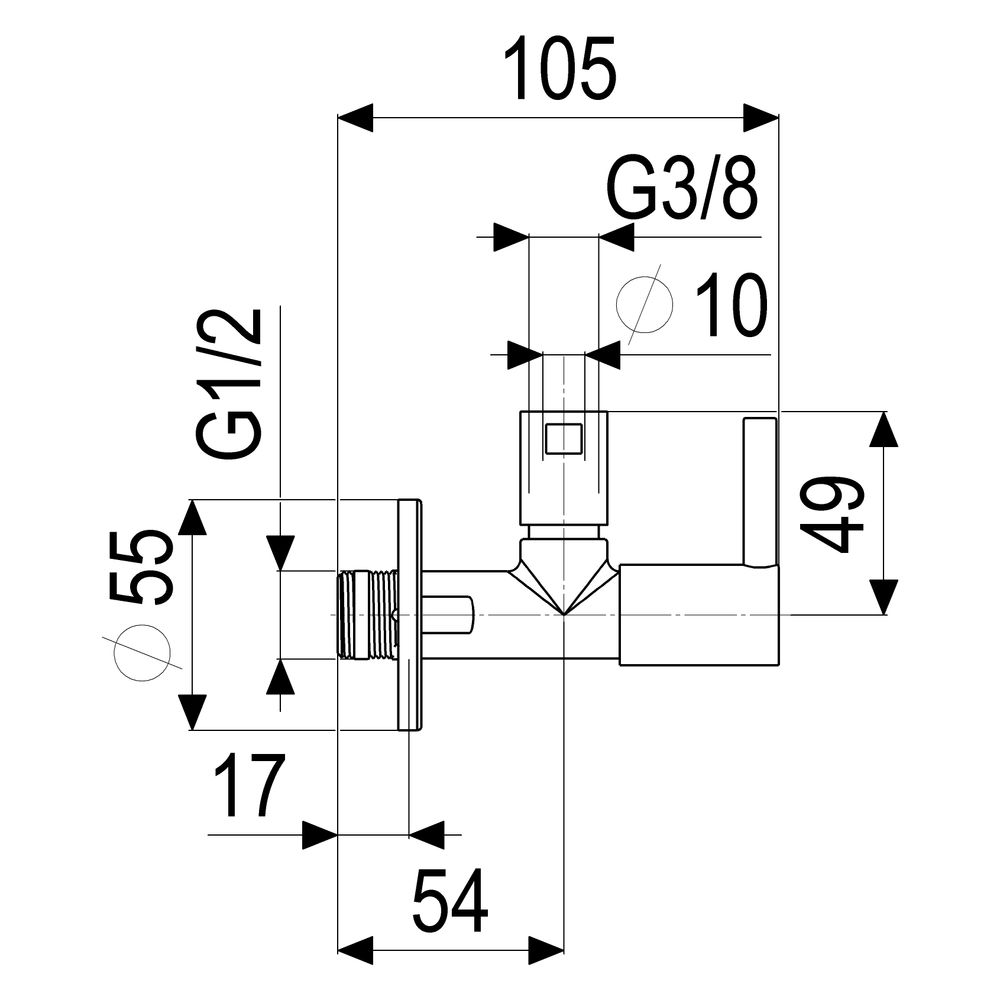 Schlösser Design-Tec Eckventil selbstdichtend, Vivana, 1/2", Chrom hochglanz,... SCHLOESSER-0072311550001 4044997181515 (Abb. 2)