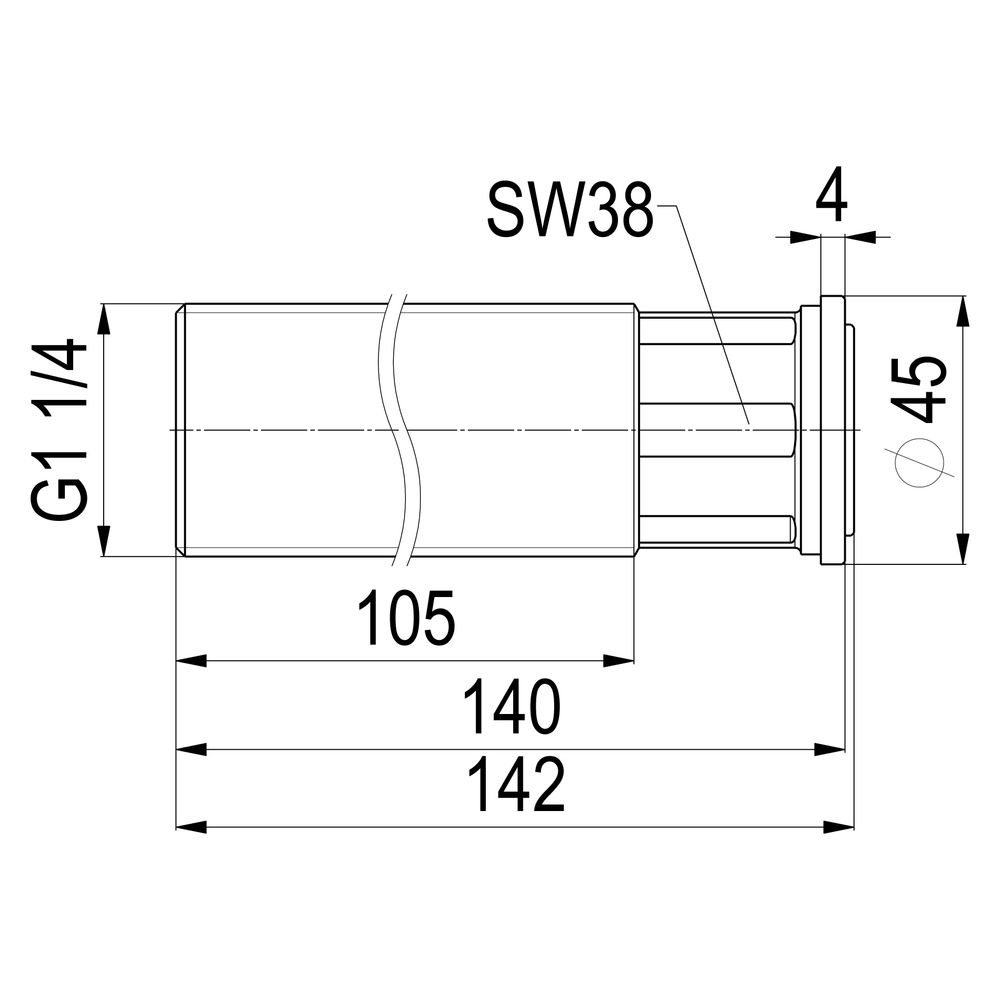 Schlösser Zwischenstück, 140mm ablängbar, Eingang 1 1/4"... SCHLOESSER-0074423200001 4044997161043 (Abb. 3)