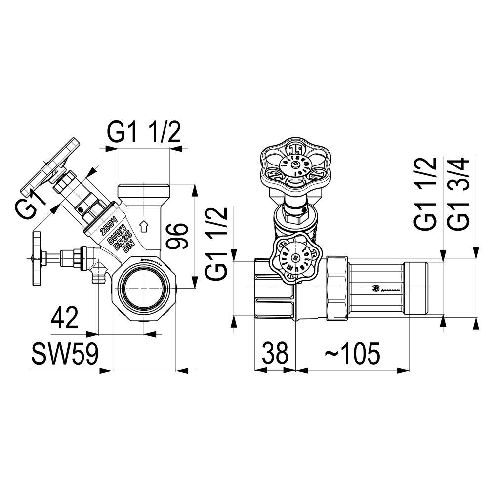 Schlösser Abzweig-T-Ventil KFR, Freistromventil mit nichtsteigender Spindel, ... SCHLOESSER-0078002504001 4044997161654 (Abb. 3)