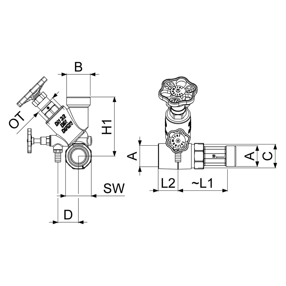 Schlösser Abzweig-T-Ventil KFR, Freistromventil mit nichtsteigender Spindel, ... SCHLOESSER-0078003201001 4044997161678 (Abb. 2)
