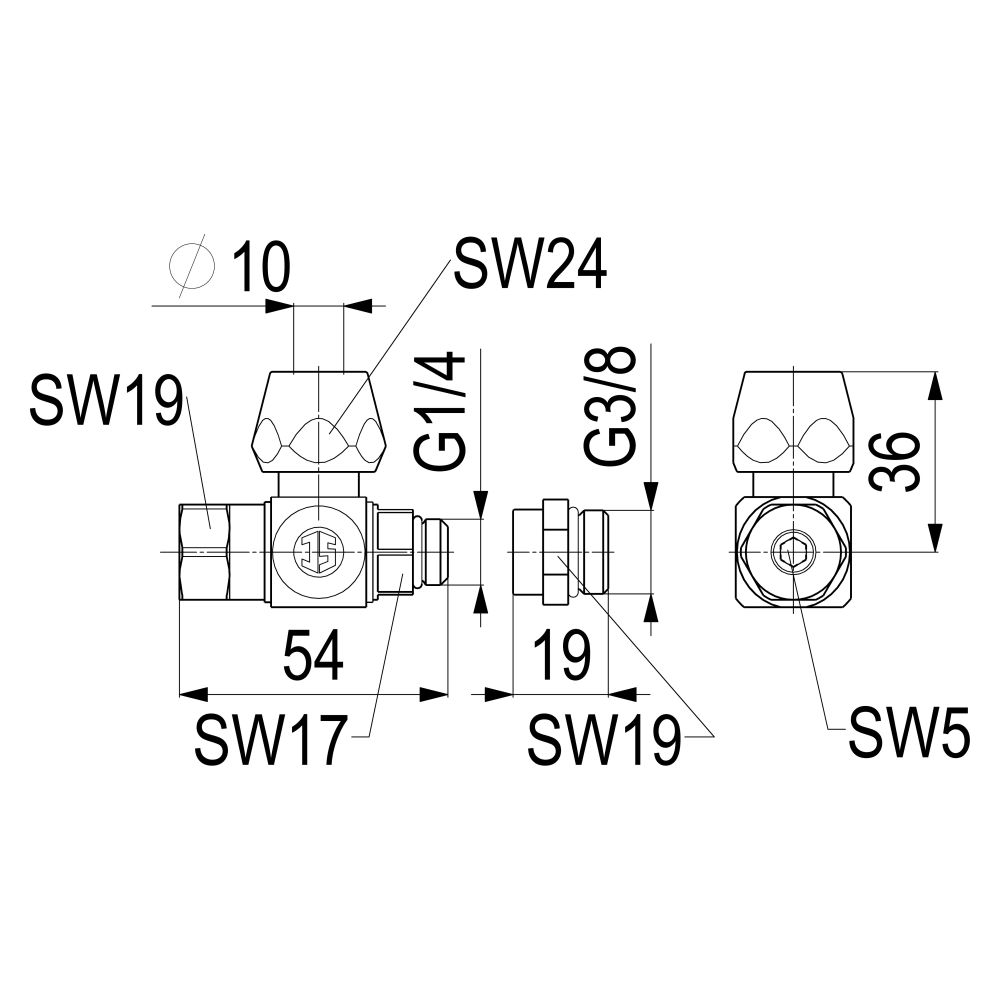Schlösser Probenahmeventil mit Auslaufröhrchen, DN 8 und DN 10... SCHLOESSER-0081320800001 4044997197325 (Abb. 2)