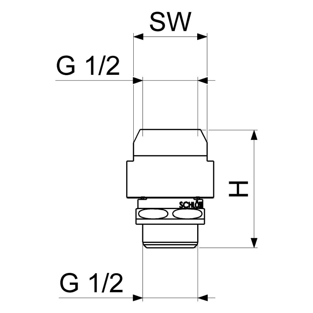Schlösser Durchfluss-Rohrbelüfter ohne Rückflussverhinderer, DN 15, 1/2" IG x... SCHLOESSER-0081911550001 4044997205471 (Abb. 2)