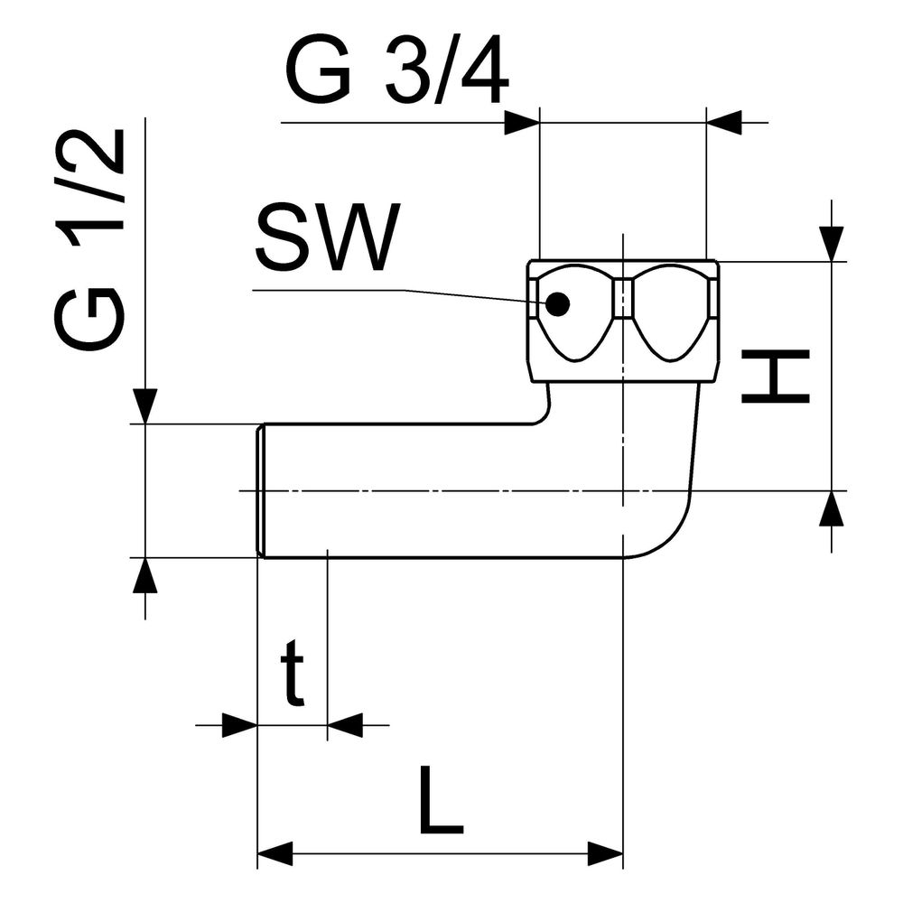 Schlösser Anschlussbogen DN 15, 1/2" AG x 3/4" IG, verchromt... SCHLOESSER-0082001550001 4044997195611 (Abb. 2)