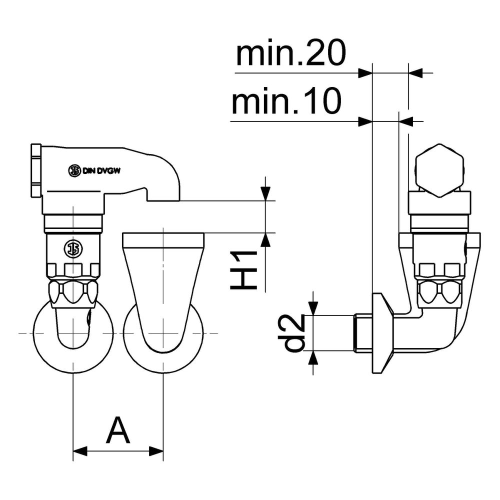 Schlösser Rohrbelüfter Bauform E, 1-fach, Aufputz, 1/2" x 3/4", verchromt, DI... SCHLOESSER-0082011550001 4044997184158 (Abb. 2)