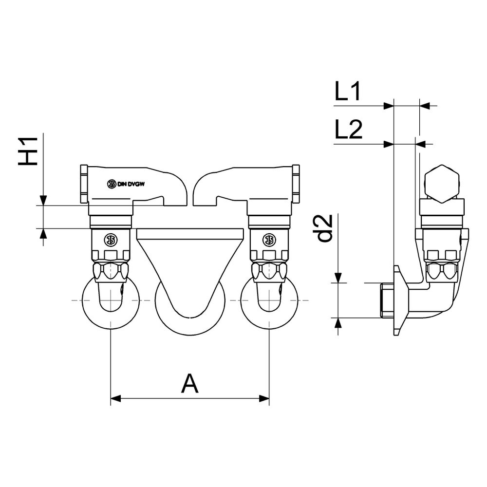 Schlösser Rohrbelüfter Bauform E, 2-fach, Aufputz, 1/2" x 1" x 1/2", verchrom... SCHLOESSER-0082031550001 4044997184233 (Abb. 2)