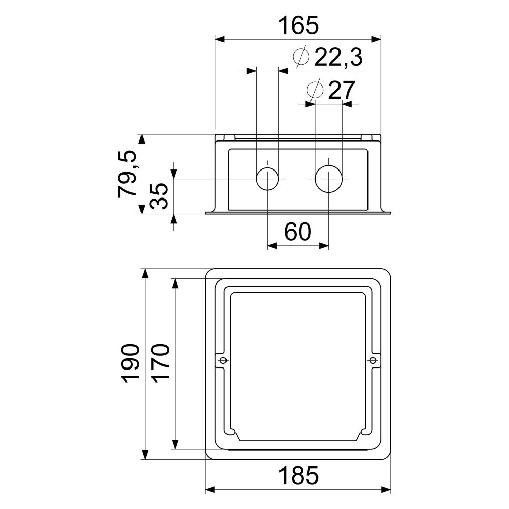 Schlösser Wandeinbaukasten ohne Abdeckung, 1-fach... SCHLOESSER-0082061503001 4044997201022 (Abb. 2)