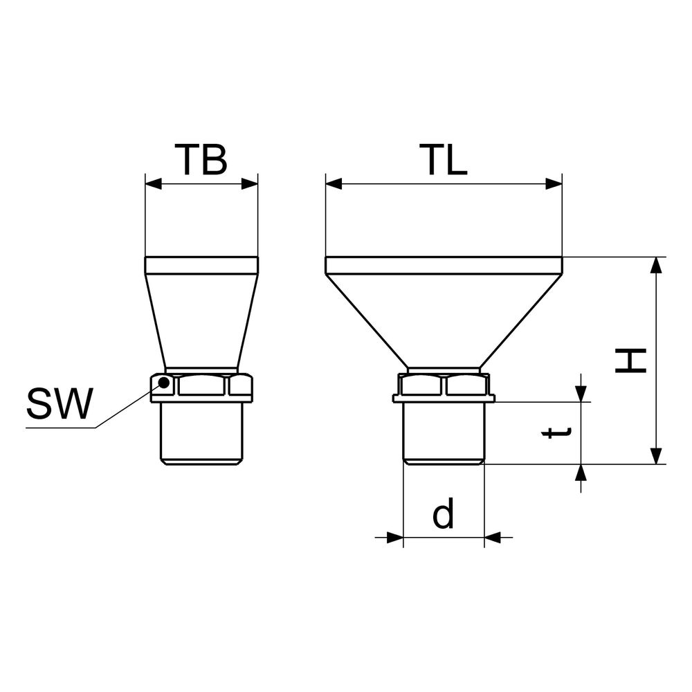 Schlösser Ablauftrichter doppelt, 1" AG, POM Schwarz... SCHLOESSER-0082082000001 4044997201954 (Abb. 2)
