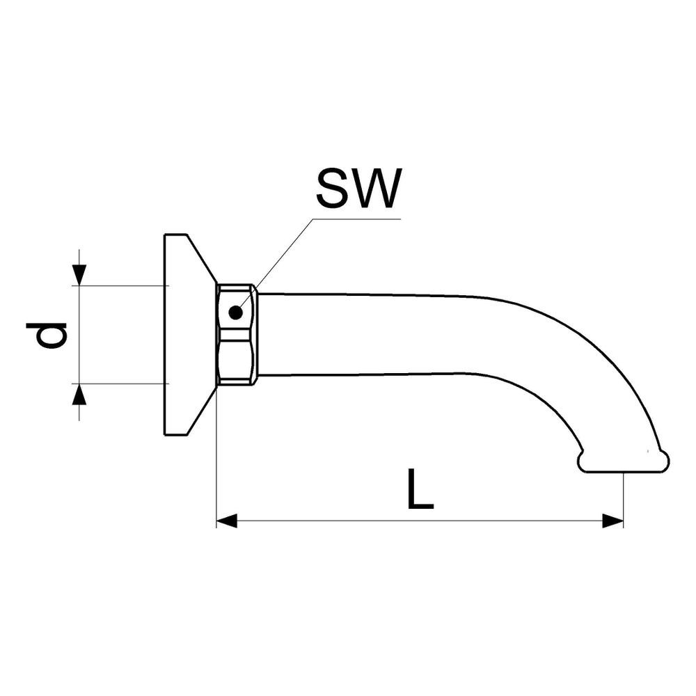 Schlösser Auslaufbogen mit 3/4" AG und Rosette 110mm, verchromt poliert... SCHLOESSER-0082102050001 4044997195673 (Abb. 2)