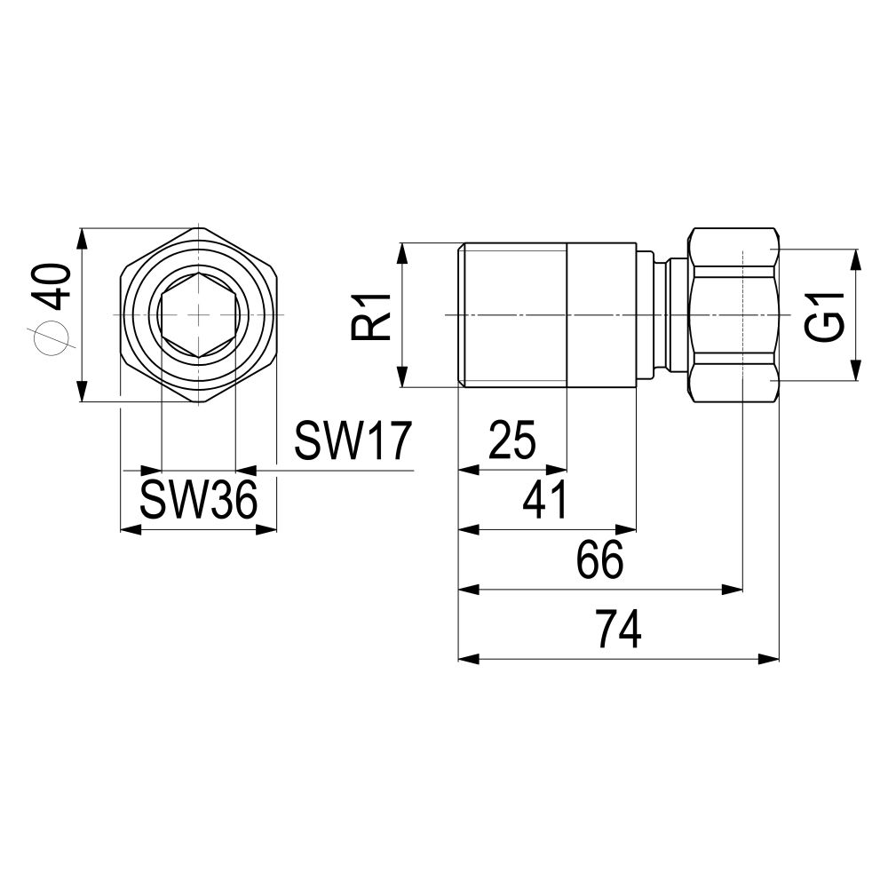 Schlösser Wandverschraubung, 1" AG auf 1" IG... SCHLOESSER-0082552550001 4044997277416 (Abb. 2)