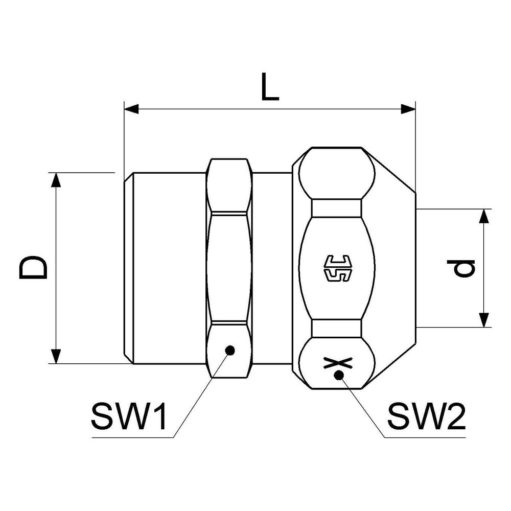 Schlösser Quetschverschraubung auf Nippel mit Außengewinde, DN 15, 1/2" x 1/2... SCHLOESSER-0083871512001 4044997248133 (Abb. 2)