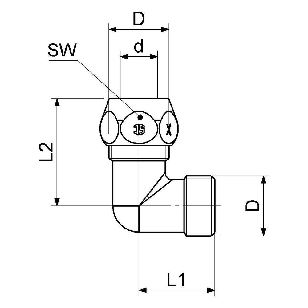 Schlösser Winkel mit 1 Quetschverschraubung, DN 10, 3/8" x 3/8" x 10mm, verch... SCHLOESSER-0083921010001 4044997248140 (Abb. 2)