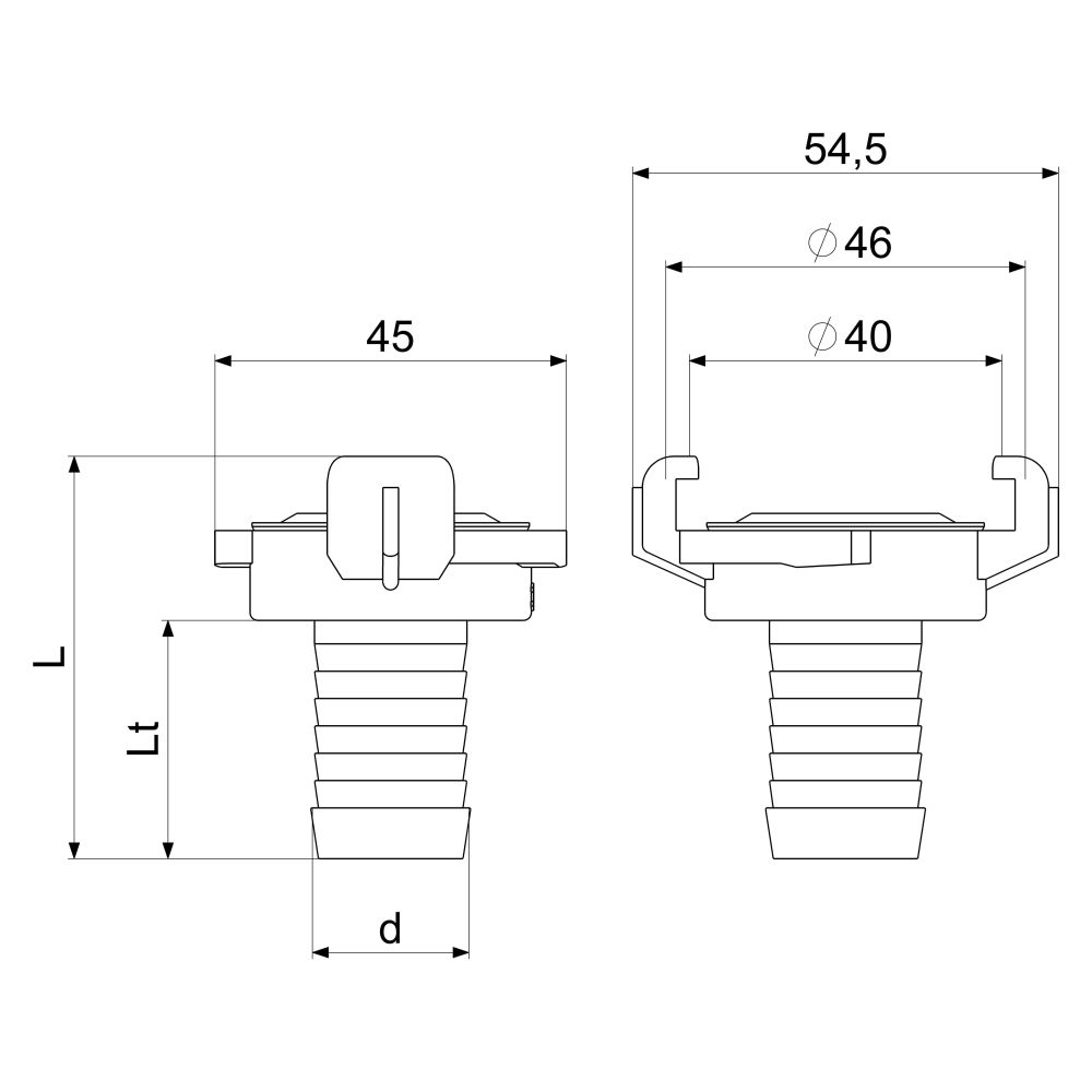 Schlösser Schnellkupplung für Schlauch, DN 20, 3/4", KTW und W270, Messing... SCHLOESSER-GA33002000001 4044997162057 (Abb. 2)