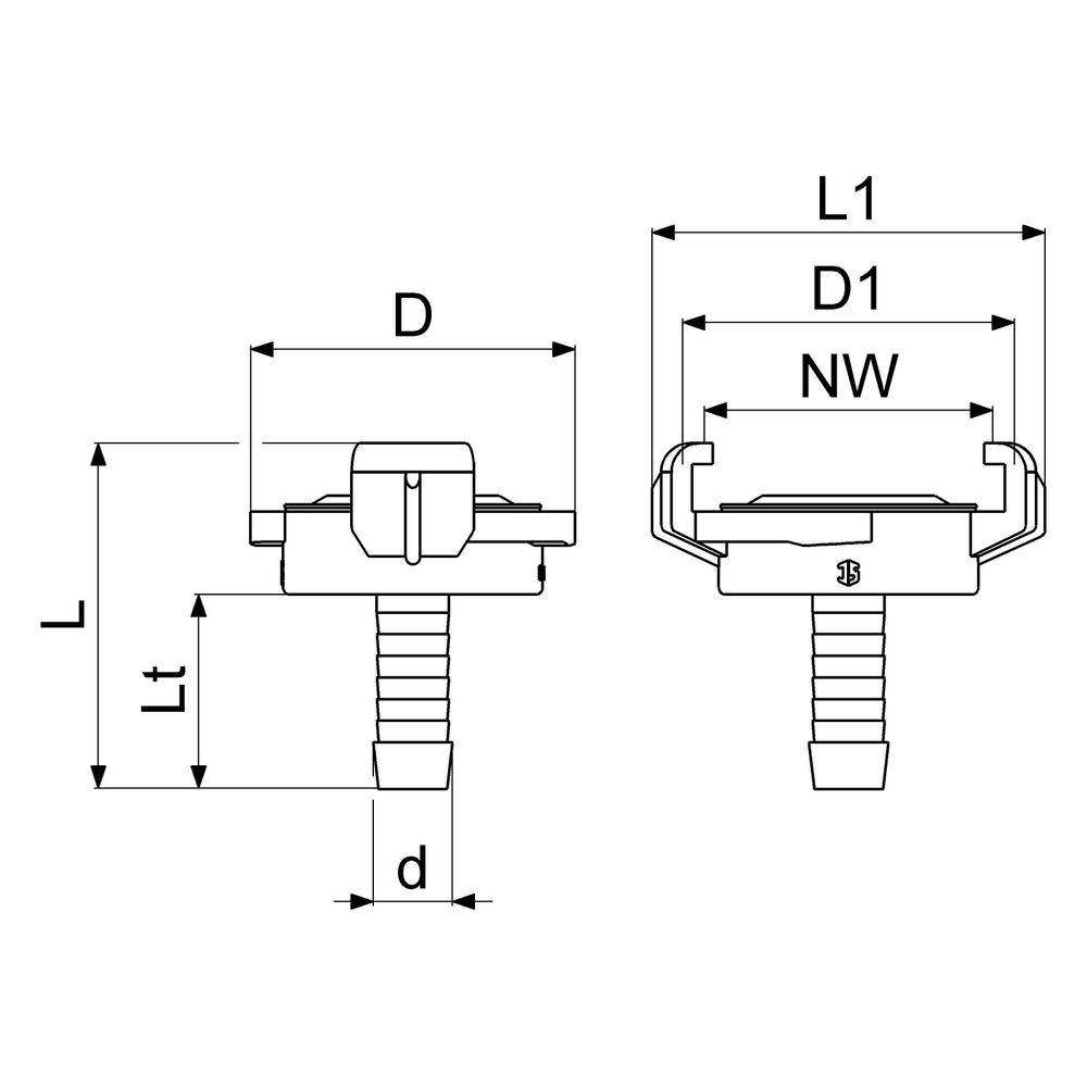 Schlösser Schnellkupplung für Schlauch, DN 10, 3/8", KTW und W270, Messing, D... SCHLOESSER-GA33070000001 4044997213056 (Abb. 2)