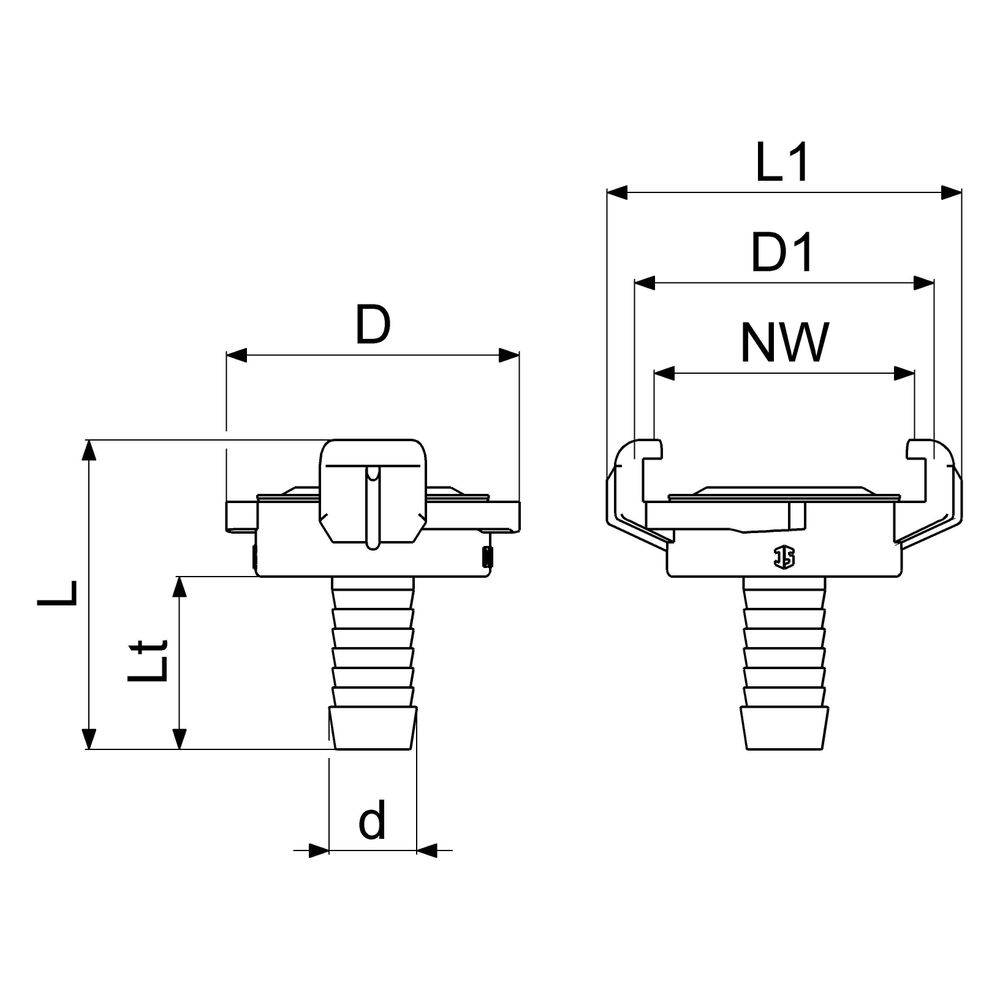Schlösser Schnellkupplung für Schlauch, DN 15 - 1/2", KTW und W270, Messing, ... SCHLOESSER-GA33071000001 4044997223055 (Abb. 2)