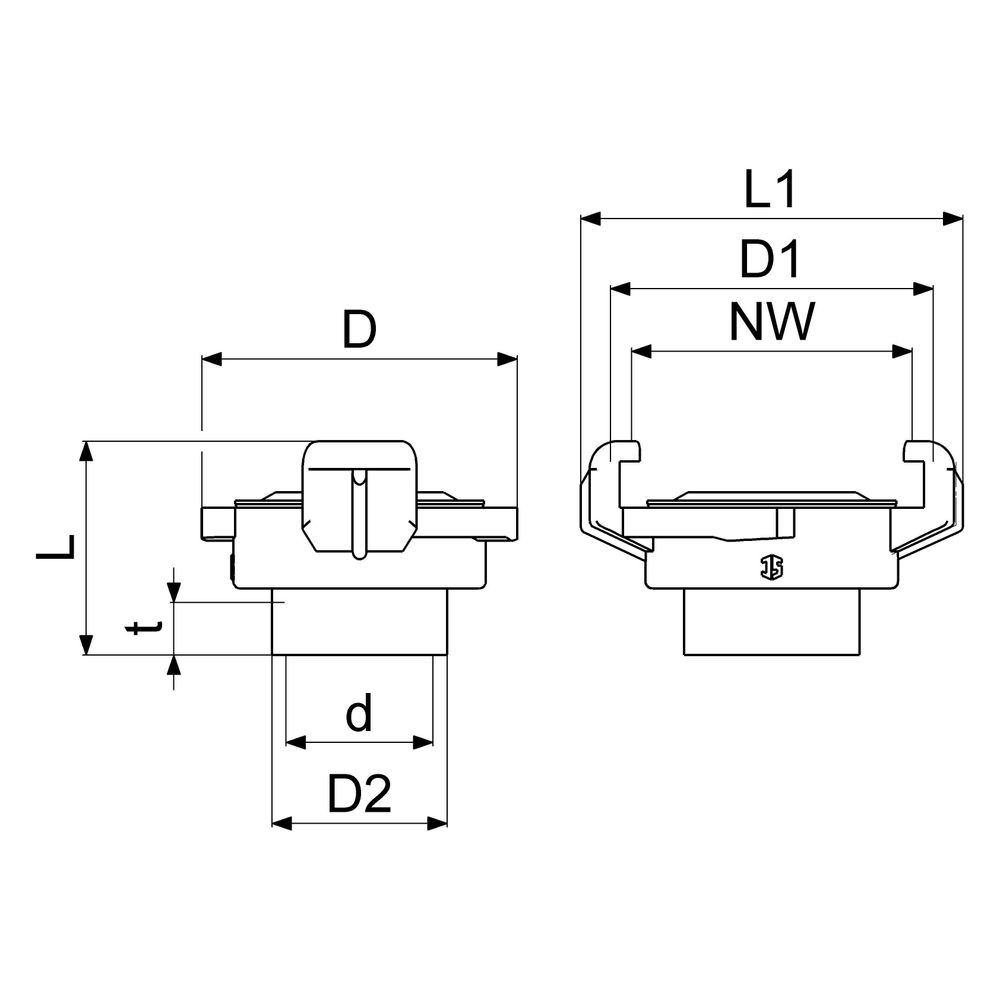 Schlösser Schnellkupplung mit Innengewinde, DN 15, 1/2", KTW und W270, Messin... SCHLOESSER-GA33101000001 4044997162255 (Abb. 2)