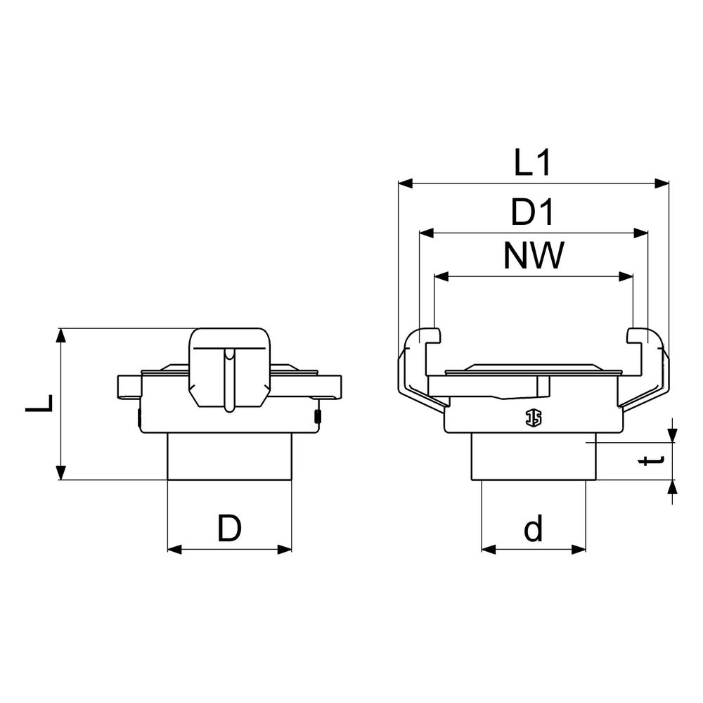 Schlösser Schnellkupplung mit Innengewinde, DN 15, 1/2", KTW und W270, Messin... SCHLOESSER-GA33171000001 4044997213063 (Abb. 2)