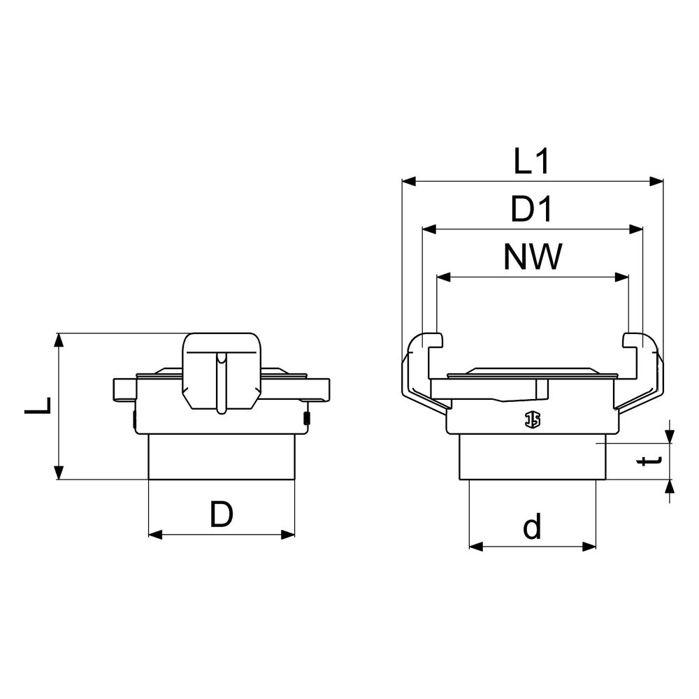 Schlösser Schnellkupplung mit Innengewinde, DN 20, 3/4", KTW und W270, Messin... SCHLOESSER-GA33172000001 4044997223161 (Abb. 2)