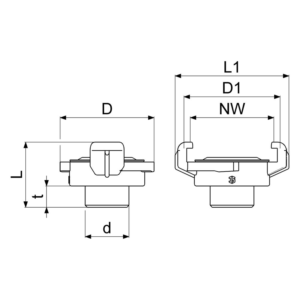 Schlösser Schnellkupplung mit Außengewinde, DN 15, 1/2", KTW und W270, Messin... SCHLOESSER-GA33201000001 4044997162347 (Abb. 2)