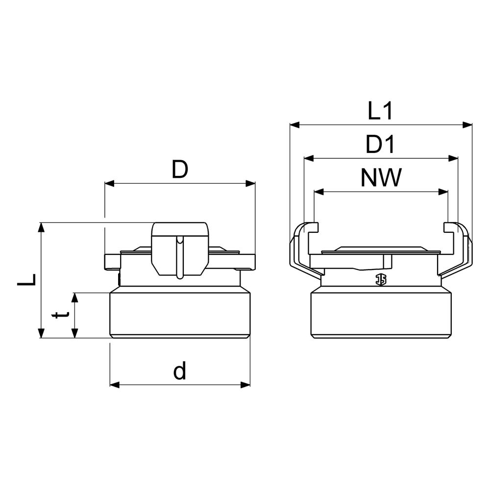 Schlösser Schnellkupplung mit Außengewinde, DN 32, 1 1/4", KTW und W270, Mess... SCHLOESSER-GA33204000001 4044997162378 (Abb. 2)