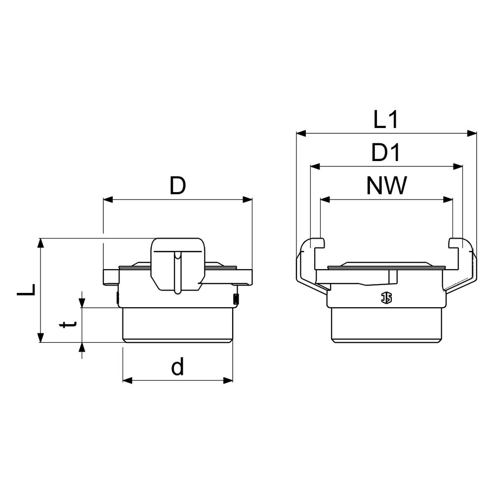 Schlösser Schnellkupplung mit Außengewinde, DN 25, 1", KTW und W270, Messing,... SCHLOESSER-GA33273000001 4044997223307 (Abb. 2)