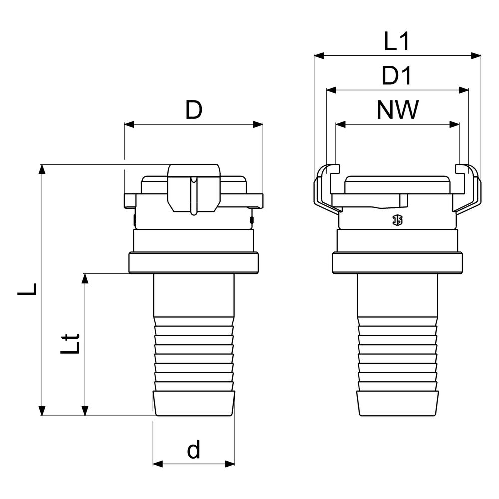 Schlösser Schnellkupplung mit Kontermutter, DN 25, 1", KTW und W270, Messing... SCHLOESSER-GA33403000001 4044997162460 (Abb. 2)