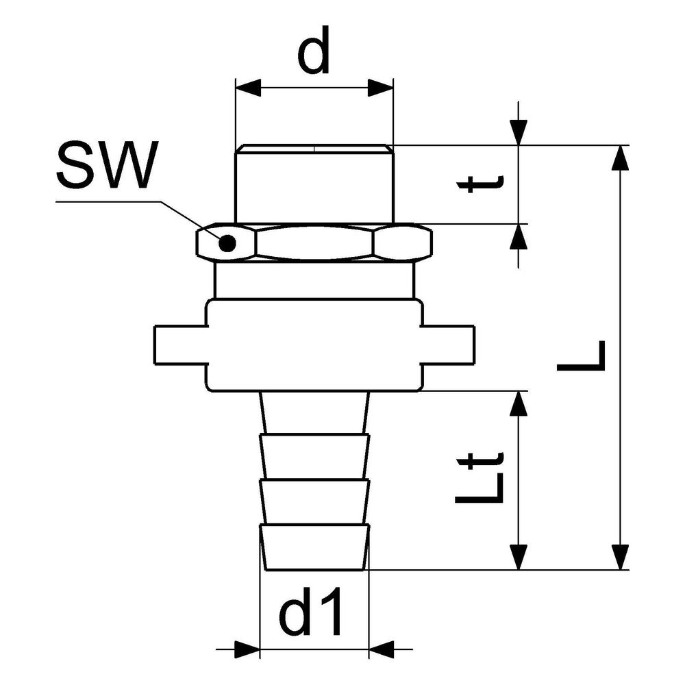 Schlösser Standrohrverschraubung, 1/2" AG, 3-teilig, flachdichtend, Messing... SCHLOESSER-GA34371000001 4044997163559 (Abb. 2)
