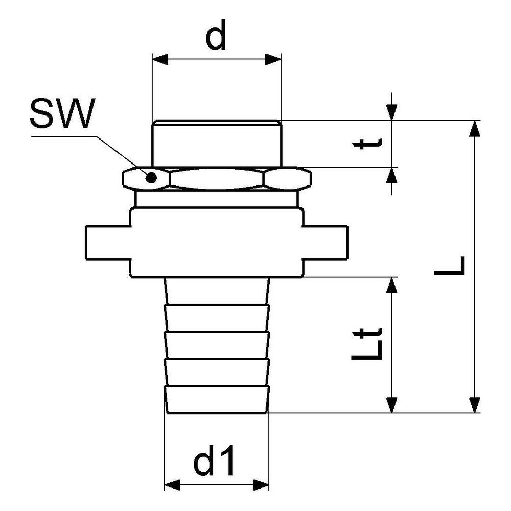 Schlösser Standrohrverschraubung, 1" AG, 3-teilig, flachdichtend, Messing... SCHLOESSER-GA34373000001 4044997163573 (Abb. 2)