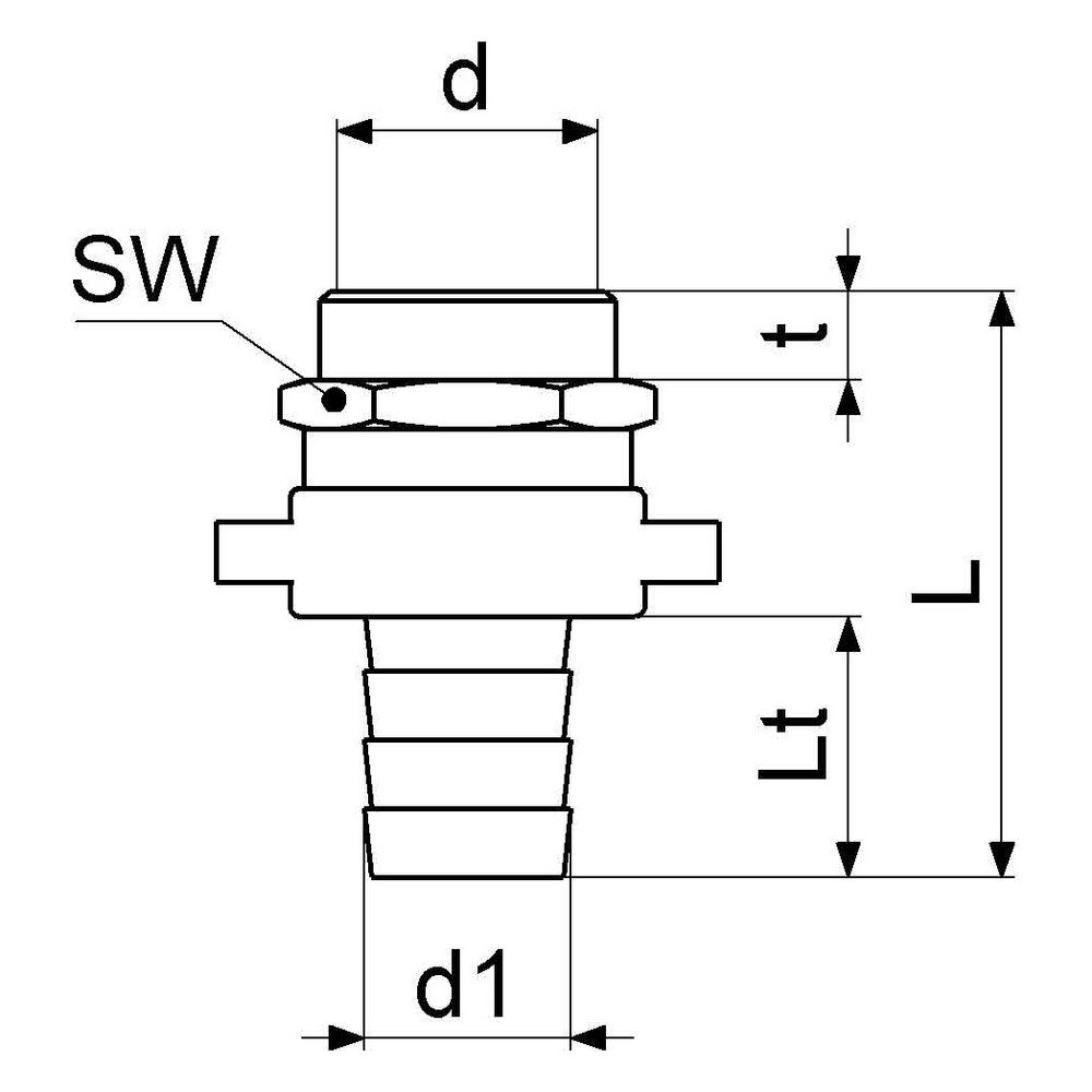 Schlösser Standrohrverschraubung, 3/4" IG, 3-teilig, flachdichtend, Messing... SCHLOESSER-GA34382000001 4044997163610 (Abb. 2)