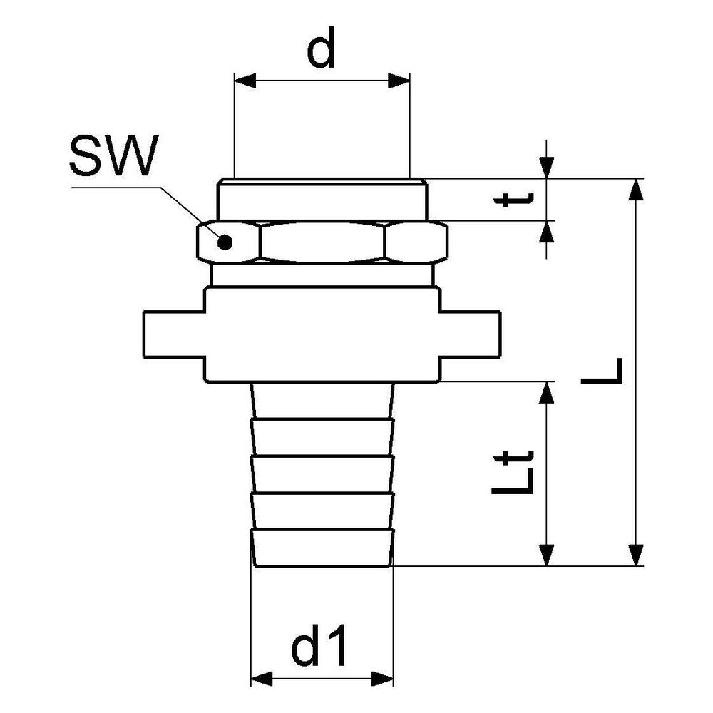 Schlösser Standrohrverschraubung, 1" IG, 3-teilig, flachdichtend, Messing... SCHLOESSER-GA34383000001 4044997163627 (Abb. 2)