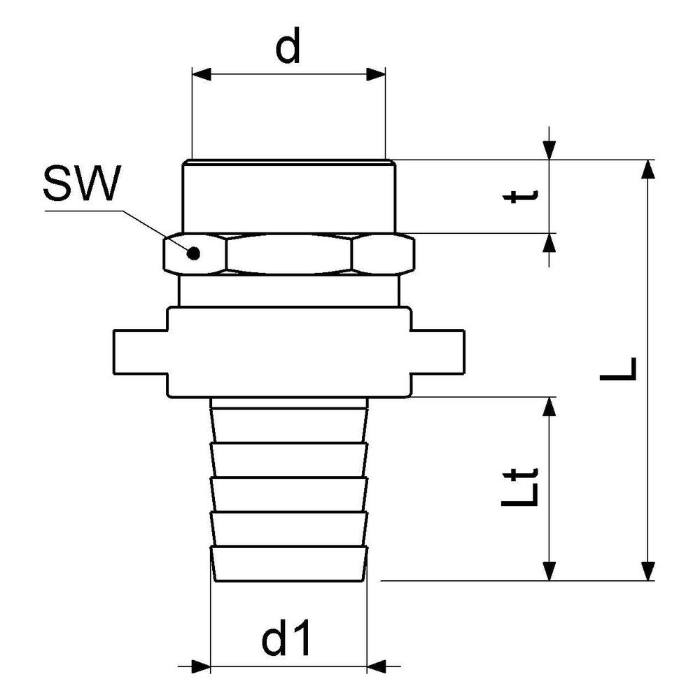 Schlösser Standrohrverschraubung, 1 1/4" IG, 3-teilig, flachdichtend, Messing... SCHLOESSER-GA34384000001 4044997163634 (Abb. 2)