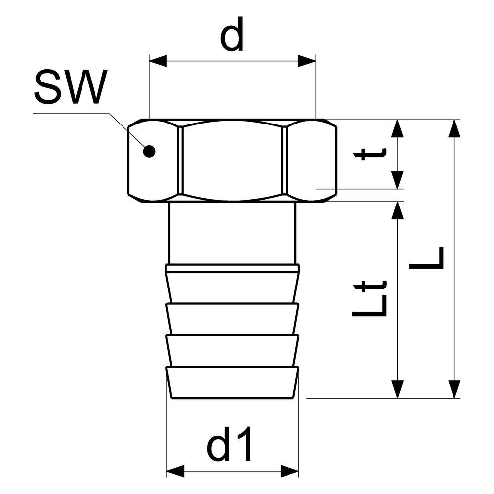 Schlösser 2/3-Verschraubung mit Sechskantüberwurfmutter, 3/4", Tülle 3/4" IG,... SCHLOESSER-GA34392000001 4044997227862 (Abb. 2)