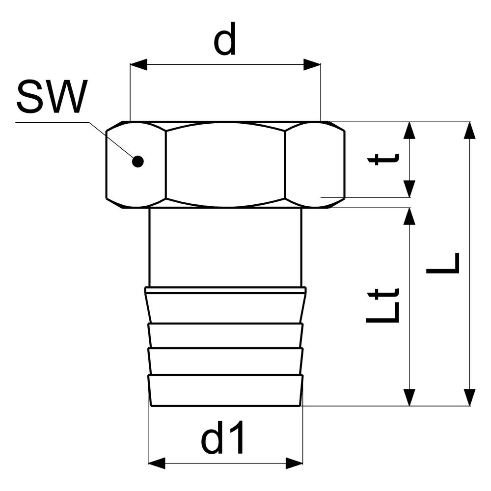 Schlösser 2/3-Verschraubung mit Sechskantüberwurfmutter, 1", Tülle 1" IG, Mes... SCHLOESSER-GA34393000001 4044997204207 (Abb. 2)