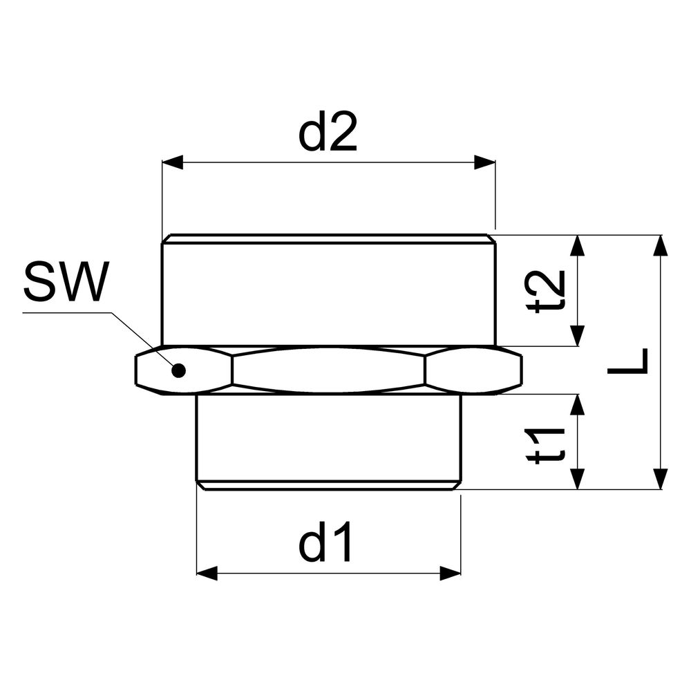 Schlösser Reduziernippel 1" AG x 1 1/4" AG, flachdichtend, Messing... SCHLOESSER-GA34424000001 4044997163788 (Abb. 2)