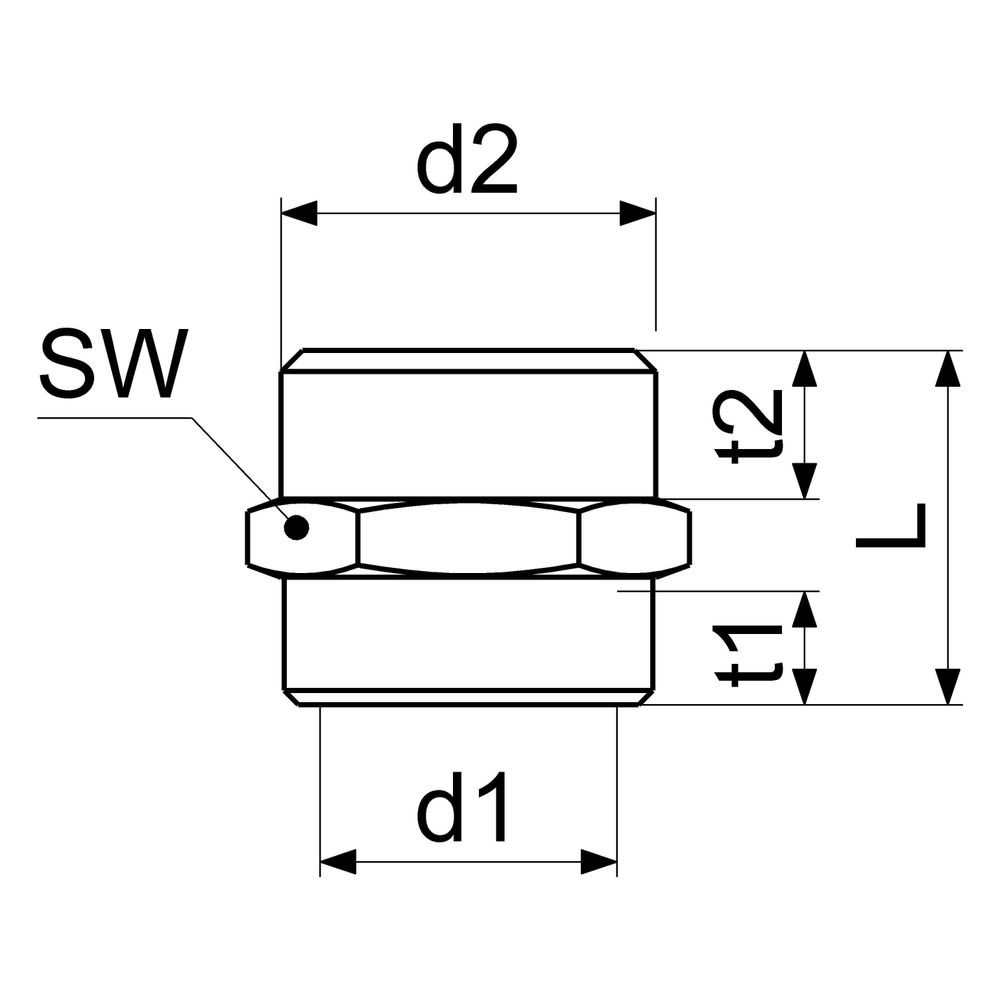 Schlösser Reduziernippel 3/4" AG x 1" AG, flachdichtend, Messing... SCHLOESSER-GA34423000001 4044997163771 (Abb. 2)