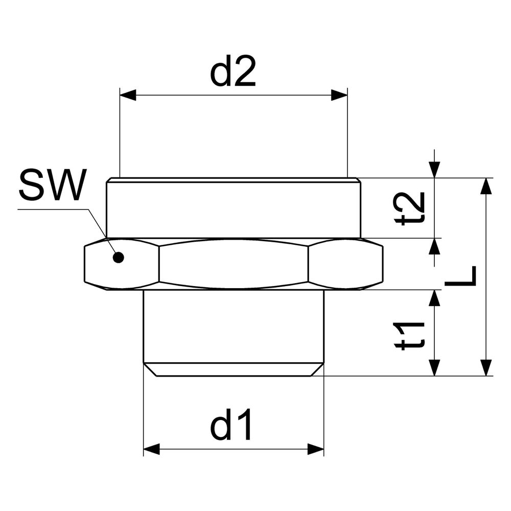 Schlösser Reduziernippel 3/8" AG x 1/2" IG, flachdichtend, Messing... SCHLOESSER-GA34441000001 4044997163887 (Abb. 2)