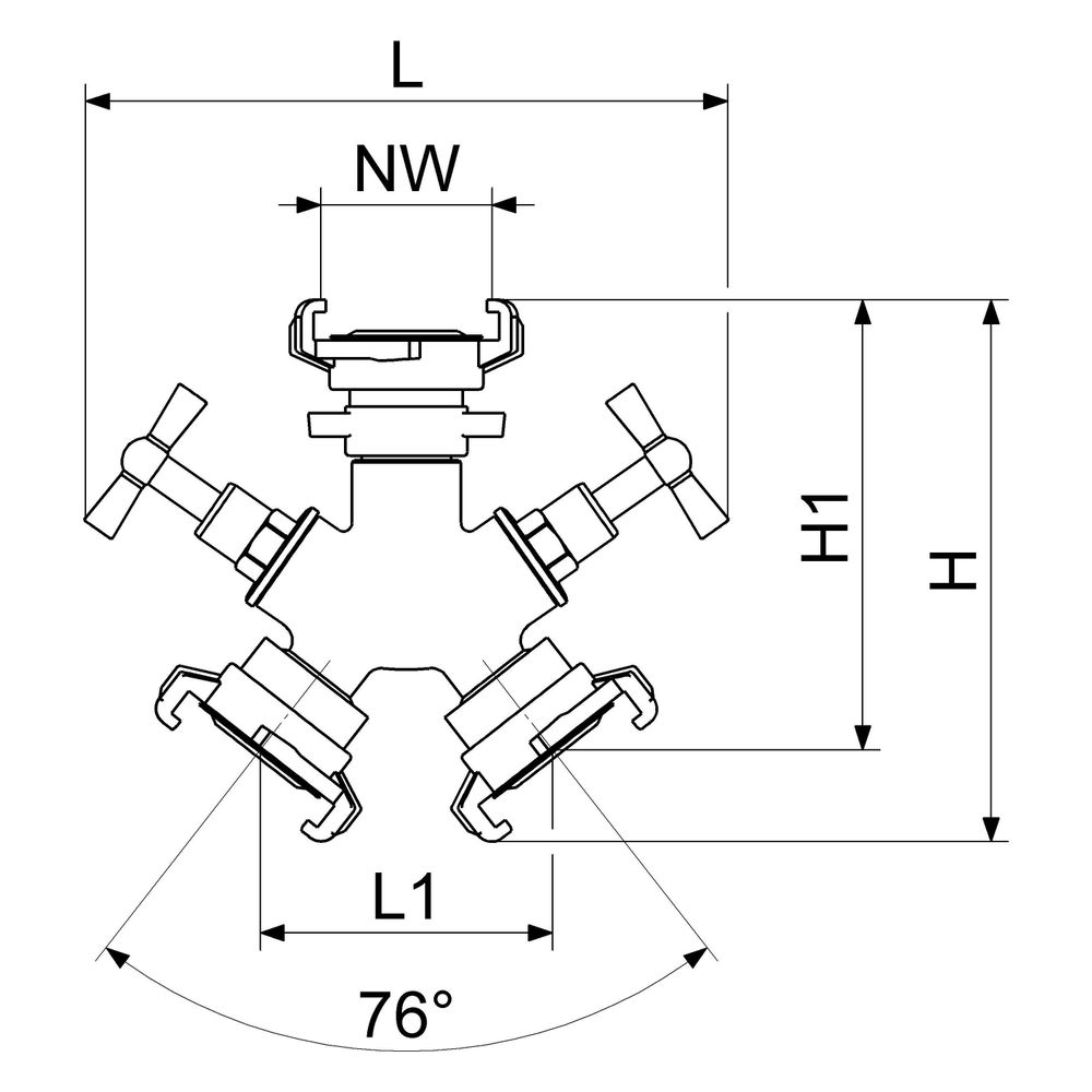 Schlösser 2-Wege-Hahn mit Schnellkupplung, einzeln absperrbar, DN 20, 3/4"... SCHLOESSER-GA34996000001 4044997164020 (Abb. 2)