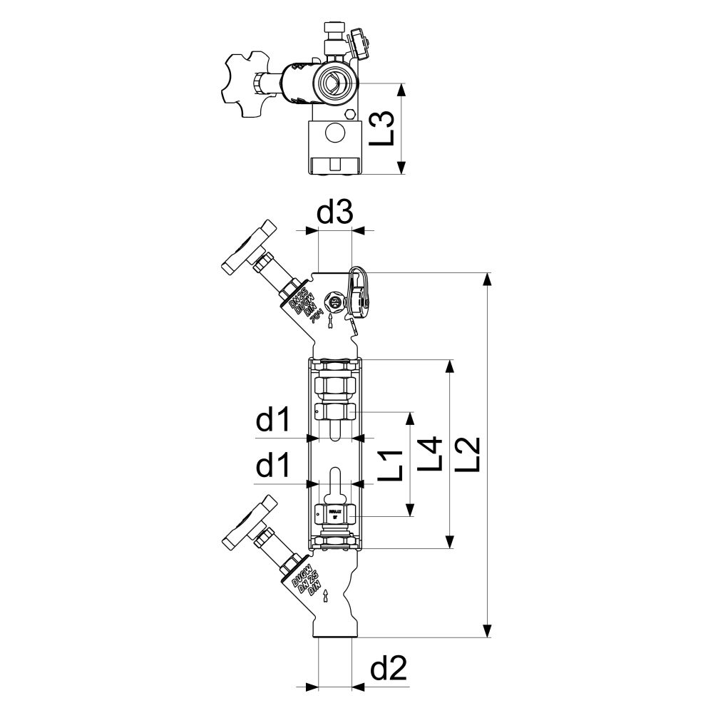 Schlösser Wasserzähler-Einbaugarnitur Kommunal mit Steigrohr, Q3 10m3/h, 1 1/... SCHLOESSER-KO22253270001 4044997251782 (Abb. 2)