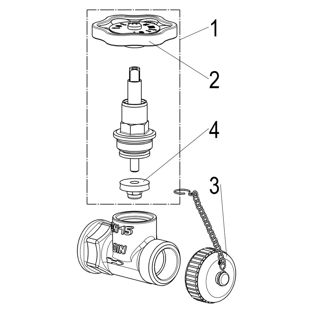 Schlösser Kesselentleerventil, DN 15, Eingang mit 1/2" IG, Ausgang 3/4" mit K... SCHLOESSER-0011301500001 4044997110942 (Abb. 4)