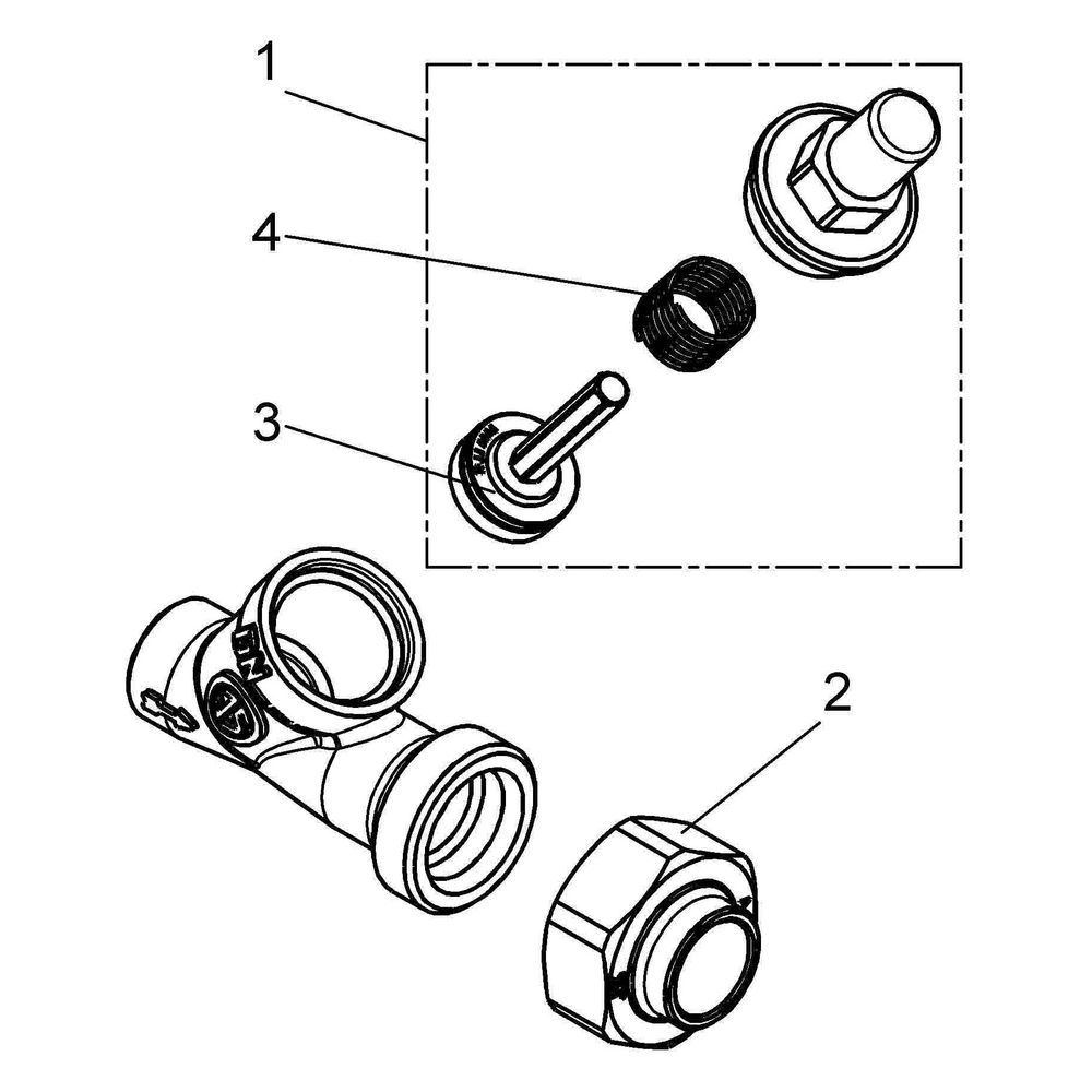 Schlösser Rückschlagventil mit Schrägsitz und Lötverschraubung, DN 15, Löt-D ... SCHLOESSER-0012203500001 4044997111413 (Abb. 4)