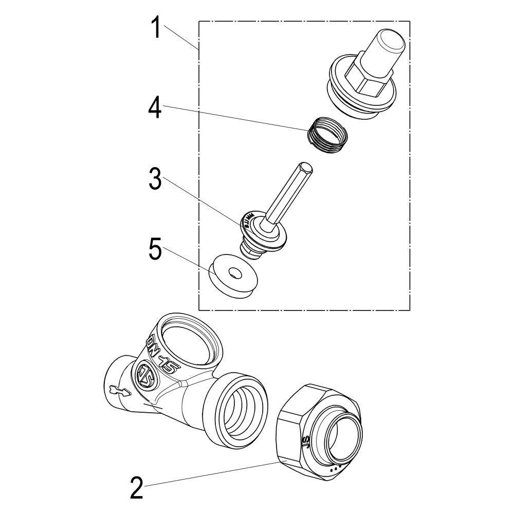 Schlösser Rückschlagventil mit Schrägsitz und Lötverschraubung, DN 15, Löt-D ... SCHLOESSER-0012201500001 4044997111376 (Abb. 4)