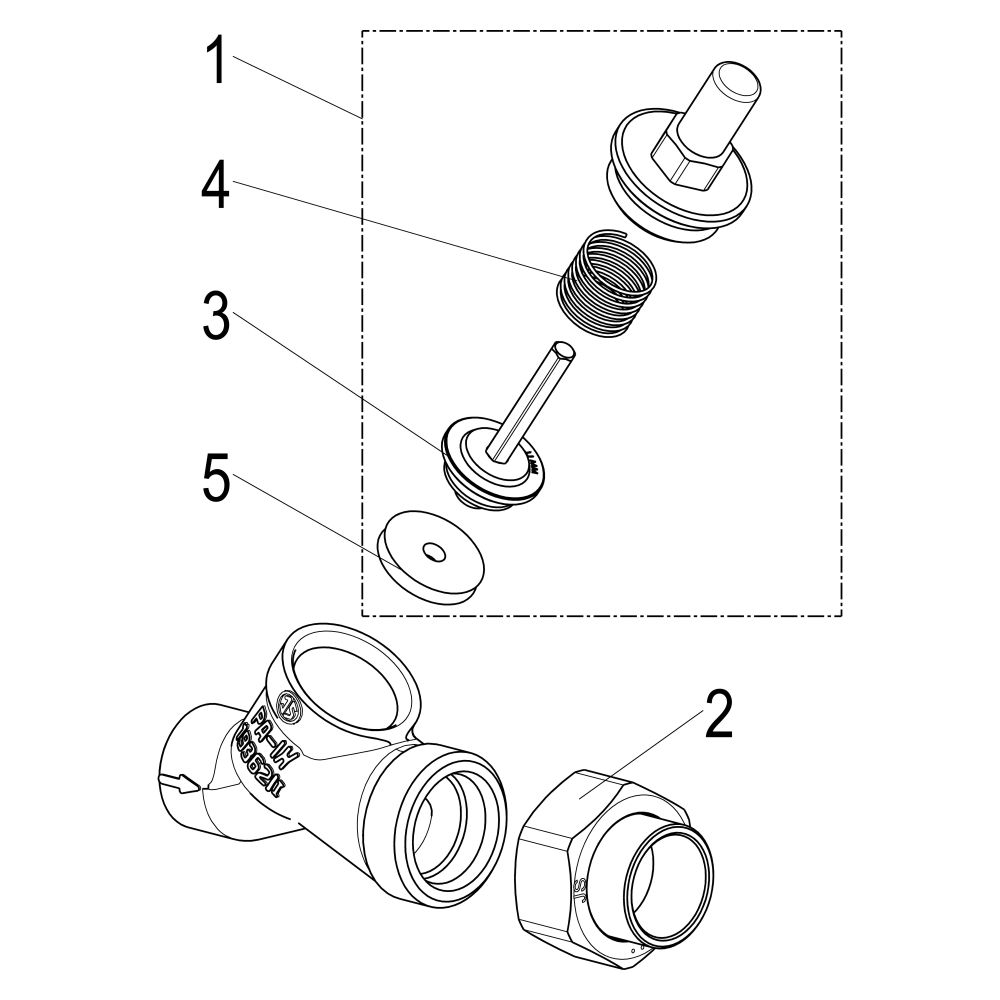 Schlösser Rückschlagventil mit Schrägsitz und Lötverschraubung, DN 15, Löt-D ... SCHLOESSER-0012202200001 4044997111390 (Abb. 3)