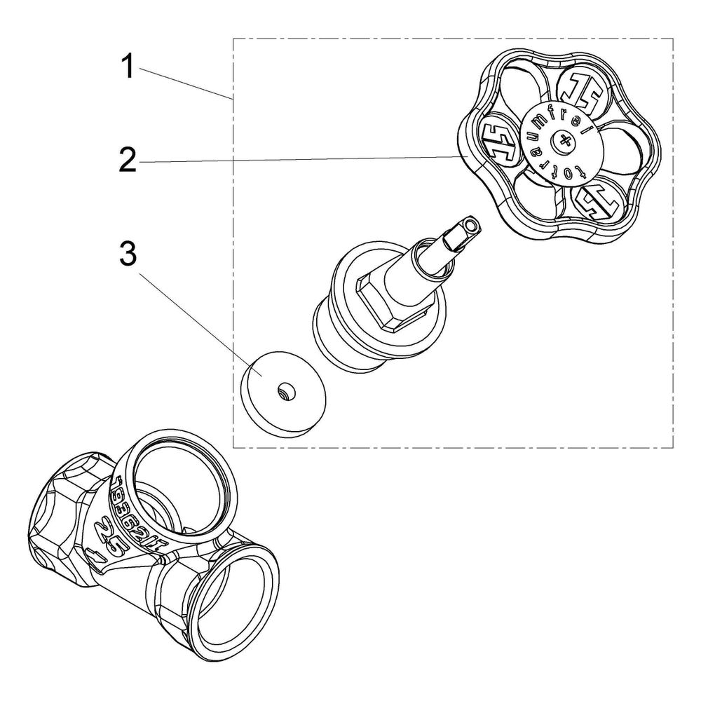 Schlösser Schrägsitzventil ohne Entleerung, mit steigender Spindel, DN 25, 1"... SCHLOESSER-0014052500001 4044997111598 (Abb. 4)