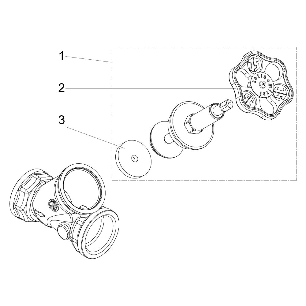 Schlösser Schrägsitzventil ohne Entleerung, mit steigender Spindel, DN 50, 2"... SCHLOESSER-0014055000001 4044997111727 (Abb. 4)