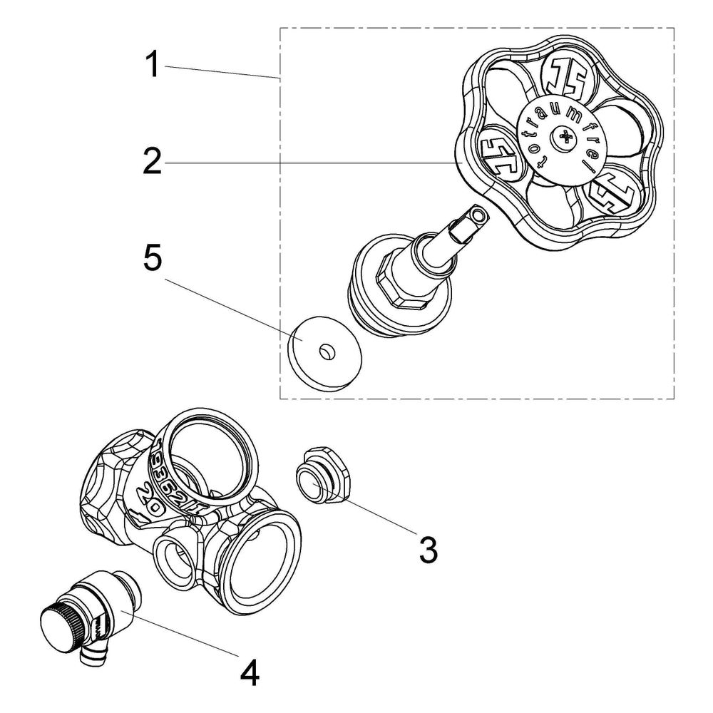 Schlösser Schrägsitzventil mit Entleerung und steigender Spindel, DN 20, 3/4"... SCHLOESSER-0014102000001 4044997111932 (Abb. 3)