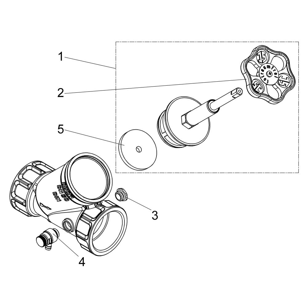 Schlösser Freistromventil Blue-tec mit Entleerung und steigender Spindel, DN ... SCHLOESSER-0015115000001 4044997114193 (Abb. 3)