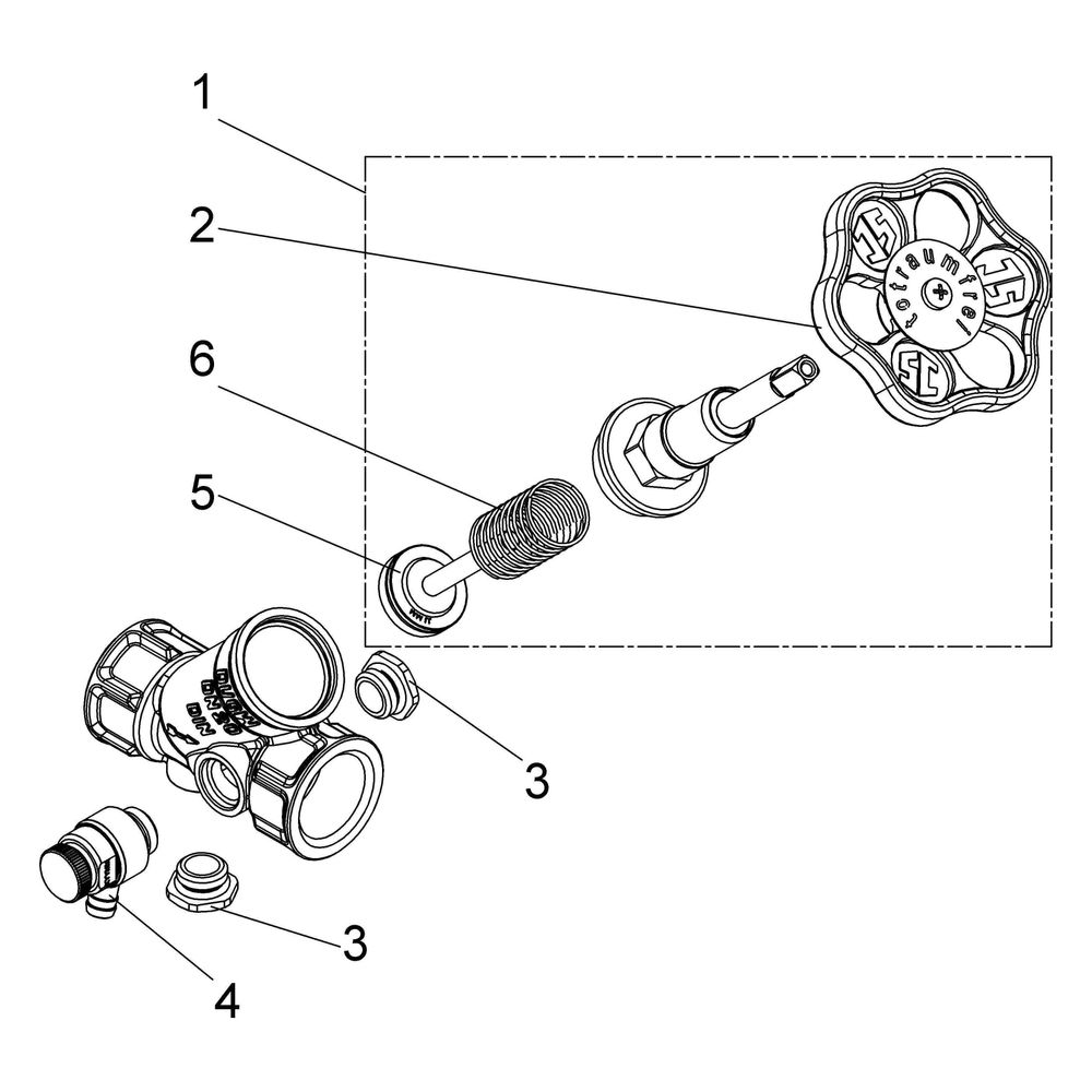 Schlösser KFR-Ventil mit Muffenanschluss, Entleerung und steigender Spindel, ... SCHLOESSER-0016202000001 4044997116869 (Abb. 3)