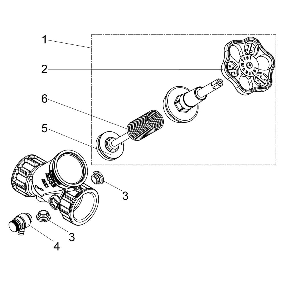 Schlösser KFR-Ventil mit Muffenanschluss, Entleerung und steigender Spindel, ... SCHLOESSER-0016203200001 4044997116968 (Abb. 3)