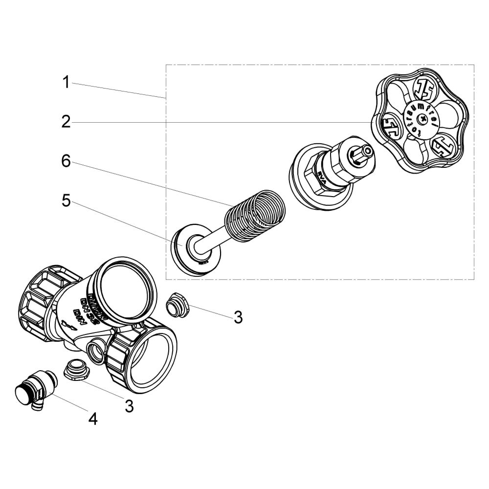 Schlösser KFR-Ventil mit Muffenanschluss, Entleerung und nichtsteigender Spin... SCHLOESSER-0016303200001 4044997117446 (Abb. 3)